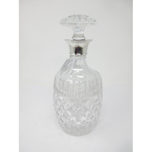 132 - A George VI silver mounted cut glass Decanter, London 1938