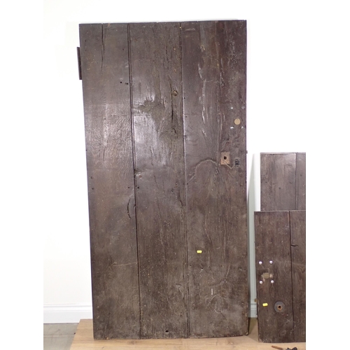 14 - A reclaimed oak three plank Door 5ft 10in H x 2ft 11in W and a Stable Door 6ft H x 2ft 7in W