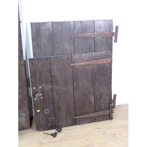 14 - A reclaimed oak three plank Door 5ft 10in H x 2ft 11in W and a Stable Door 6ft H x 2ft 7in W