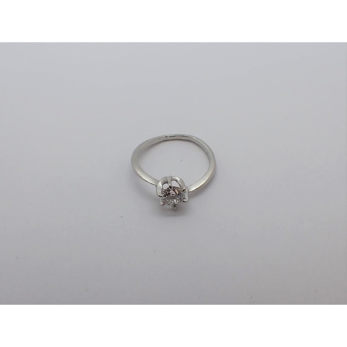 167 - A Diamond single stone Ring claw-set brilliant-cut stone in platinum, ring size J