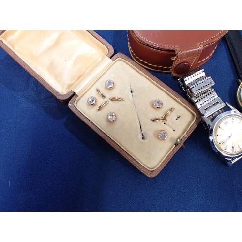 202 - Two pairs of silver Cufflinks, other sundry Cufflinks, Tie Clips, Raymond Weil Wristwatch and two ot... 