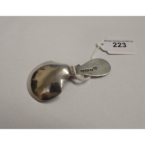 223 - A Georgian silver Caddy Spoon with scallop shell to handle, maker TW JH