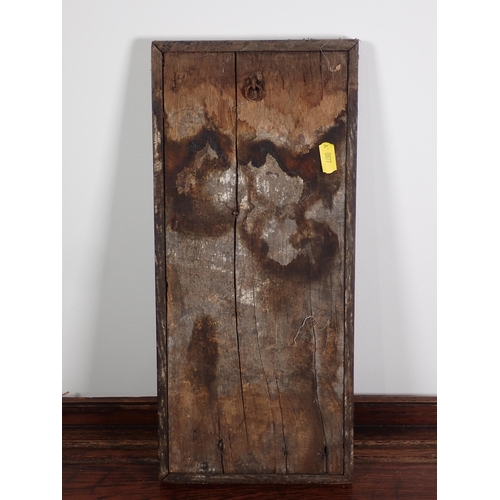 247 - An antique oak Board with hand carved lettering and dated 'MDCCX' 1710