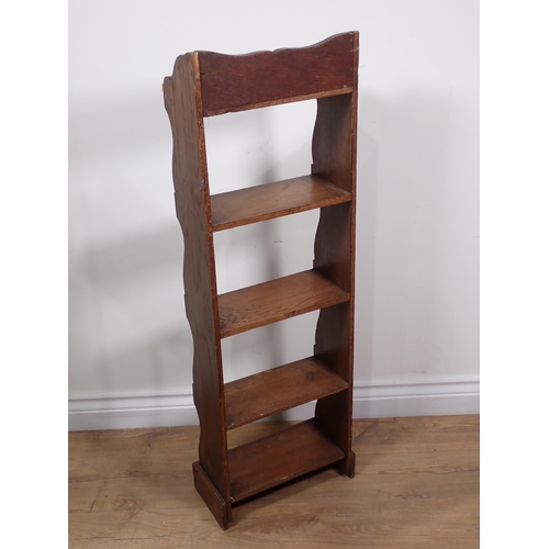 249 - An oak set of open Bookshelves 3ft 4in H x 1ft 1in W