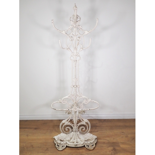 25 - A Victorian white painted cast iron Hall Stand A/F 5ft 10in H x 1ft 8in W