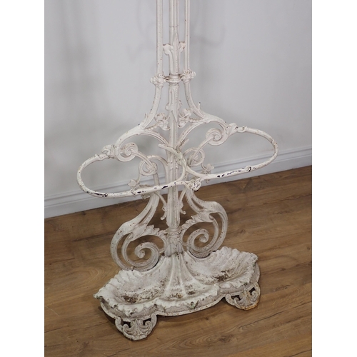 25 - A Victorian white painted cast iron Hall Stand A/F 5ft 10in H x 1ft 8in W