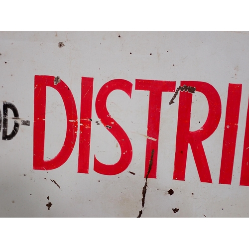 27 - An M.C.A. Distribution (Food Defence Plans Dept.) metal Sign 3ft 8in W x 1ft 10in H