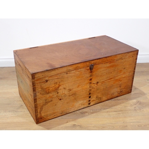 272 - A black painted Carpenter's Chest 2ft 6in W and a pine Carpenter's Chest 2ft 8in W