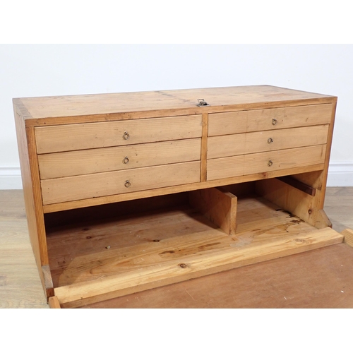 272 - A black painted Carpenter's Chest 2ft 6in W and a pine Carpenter's Chest 2ft 8in W