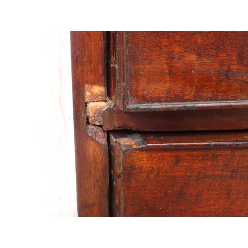 294 - A 19th Century mahogany bow fronted Chest of two short and three long drawers 3ft 8in H x 3ft 6in W