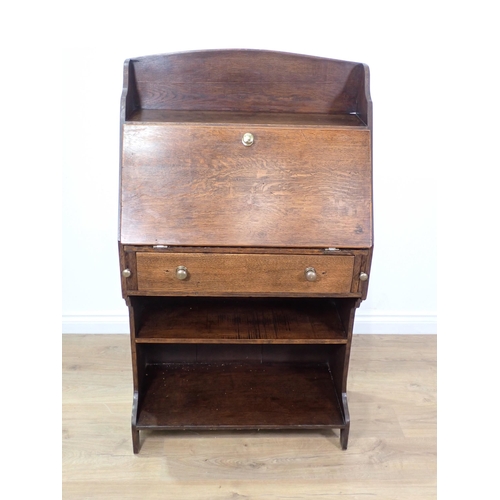 331 - An oak Student's Bureau fitted drawer above shelf 4ft H x 2ft 5in W