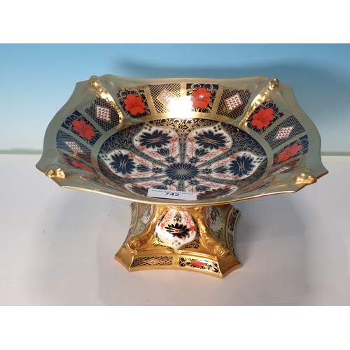 742 - A Royal Crown Derby pedestal Comport, in Imari colours and profusely gilt, 10in W