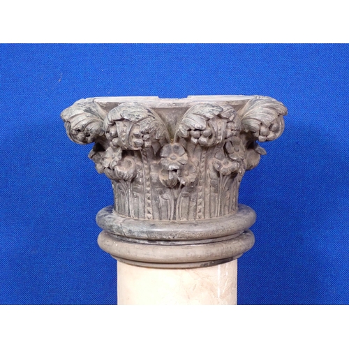 341 - An antique marble Corinthian Column 3ft 5in H