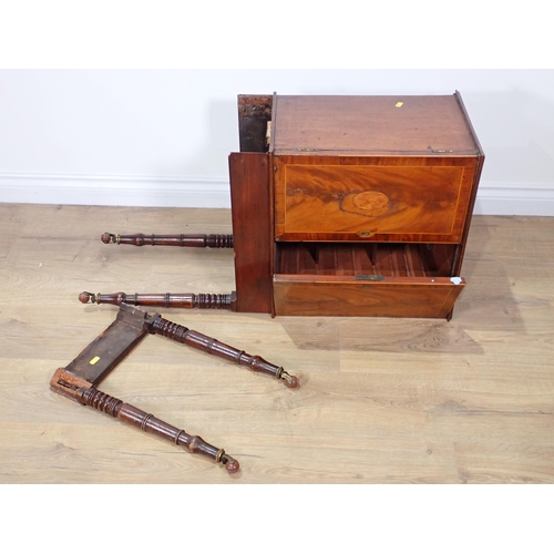 346 - A 19th Century mahogany and crossbanded Cabinet fitted pair of cupboard doors with inlaid bird decor... 