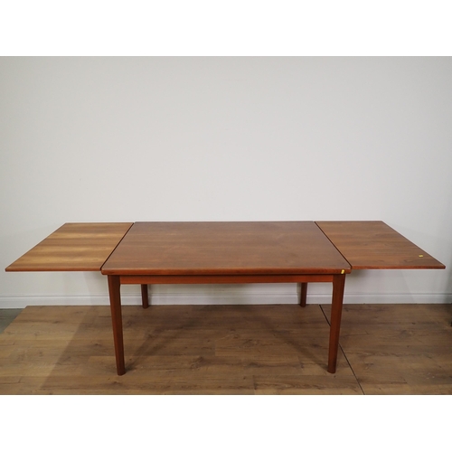 349 - A Danish Teak extending Dining Table by Morgens Kold and four Chairs by String, the table with pull-... 