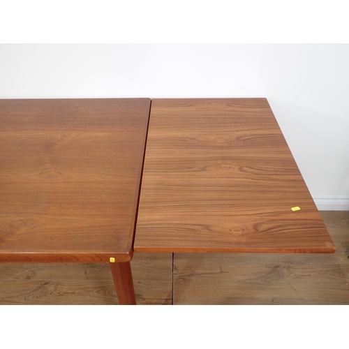 349 - A Danish Teak extending Dining Table by Morgens Kold and four Chairs by String, the table with pull-... 