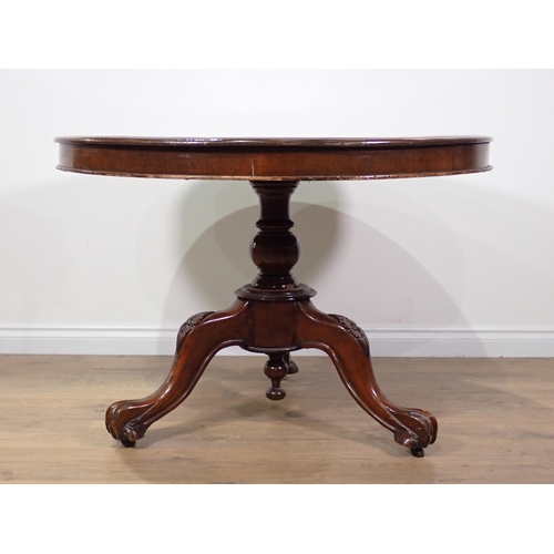 35 - A Victorian mahogany circular Breakfast Table on turned column and tripod base 3ft 4in D x 2ft 4in H