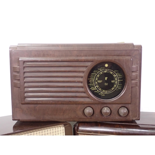 353 - An Ekco bakelite Radio, a Philco bakelite Radio, and three others (failed PAT)