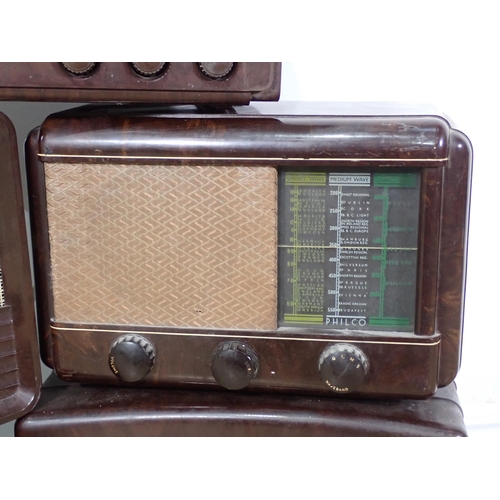 353 - An Ekco bakelite Radio, a Philco bakelite Radio, and three others (failed PAT)