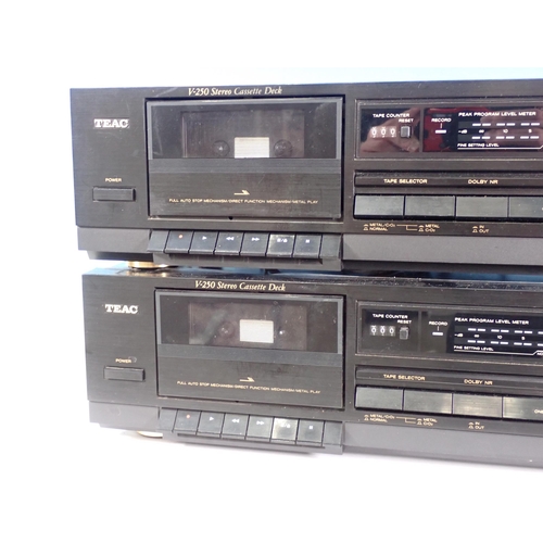 378 - Two TEAC 250v Stereo Cassette Desk (passed PAT)