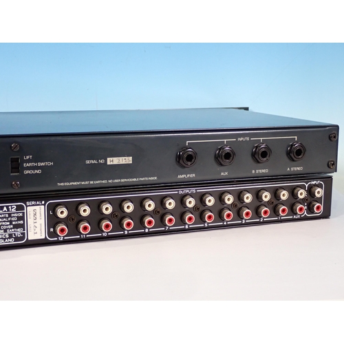 380 - A Drawmer Distribution Amplifier LA12 with MTR HPA-6 Headphone Amp, no manuals (passed PAT)