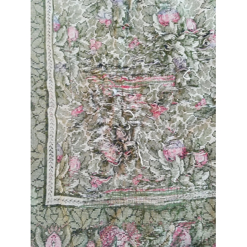 382 - A large antique embroidered Carpet with floral design 9ft 10in