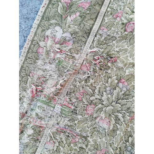 382 - A large antique embroidered Carpet with floral design 9ft 10in