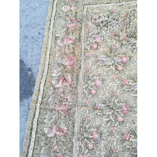 382 - A large antique embroidered Carpet with floral design 9ft 10in