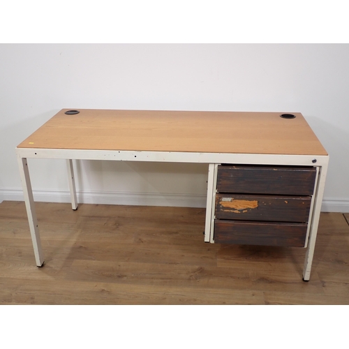 383 - A modern metal framed Magpie Architect's Desk 4ft 10in W x 2ft 6in H