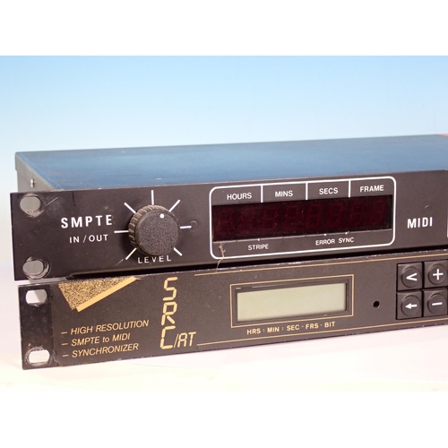 387 - An XRI Systems XR300 smpte Synchroniser with manuals and an SRC/cat smpte to midi Synchroniser (pass... 