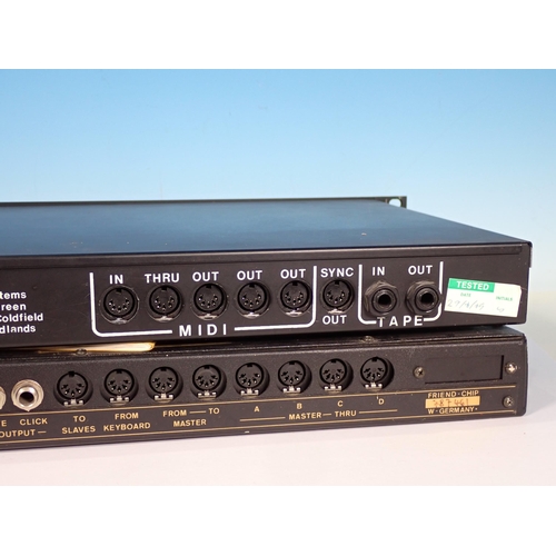 387 - An XRI Systems XR300 smpte Synchroniser with manuals and an SRC/cat smpte to midi Synchroniser (pass... 