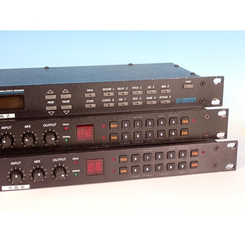 390 - Two Alesis Midiverb 2 16 Digital Effects Processors with power supplies and manuals, and an Alesis Q... 