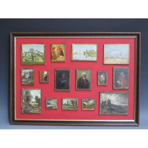 403 - TERRY GOODE-SMEETH. A selection of oil miniature Vignettes on canvas, laid down on panels, after Con... 