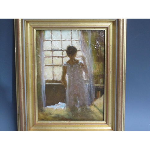 406 - TERRY GOODE-SMEETH. At a Bedroom Window, oil on canvas board, 7½ x 5½; one other picture by the same... 