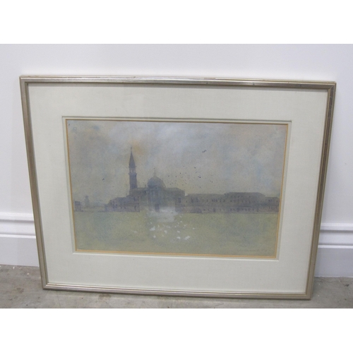 413 - JOHN SERGEANT. Venice, signed, inscribed and dated 1973, watercolour heightened with white, 10 x 15i... 