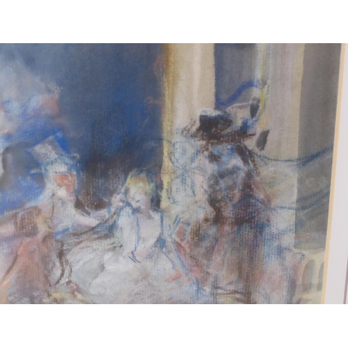 425 - WALTER ERNEST WEBSTER. Actors in an architectural setting, watercolour and pastel, 18 x 12 1/2in