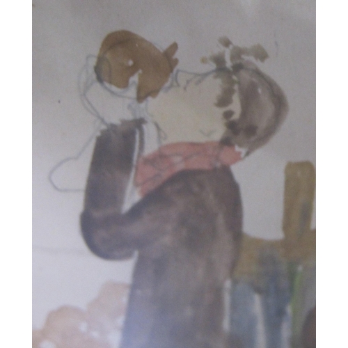 426 - NOEL LAURA NISBET RI. At a Fairground, watercolour, 6 1/2 x 12in