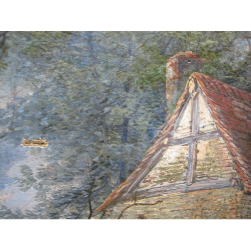 436 - ENGLISH SCHOOL, circa 1870. A Woodland Cottage, oil on canvas, 20 x 16in a/f