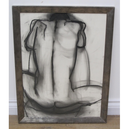 440 - ANTHEA STILLWELL 'Nude Back', signed with initials, charcoal, 23 x 16 1/2in; and two other drawings ... 