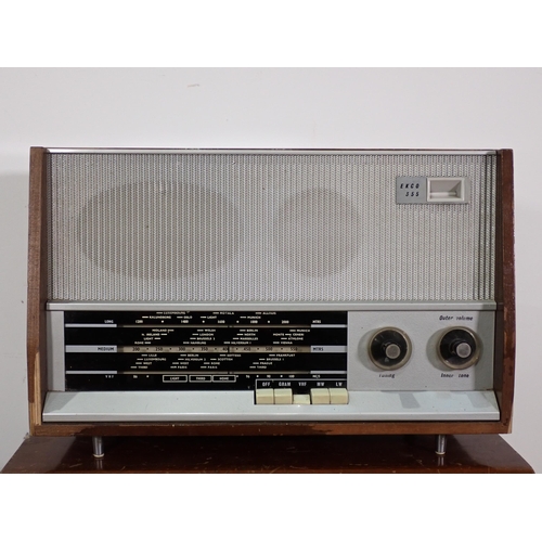 451 - An Ekho 355 vintage Radio and two other wooden cased Radios (failed PAT)