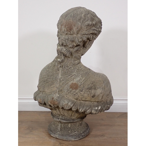 453 - A moulded concrete Bust of a Girl 2ft 2in H