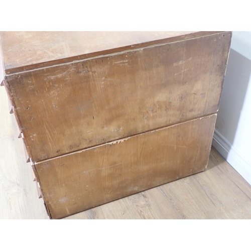 454 - An oak Plan Chest of six drawers 3ft 9in W x 2ft 6in H