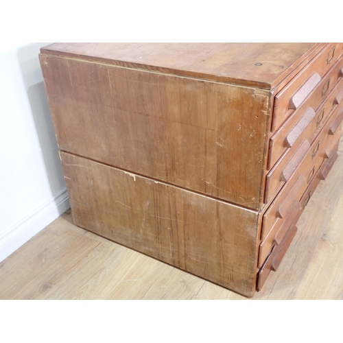 454 - An oak Plan Chest of six drawers 3ft 9in W x 2ft 6in H