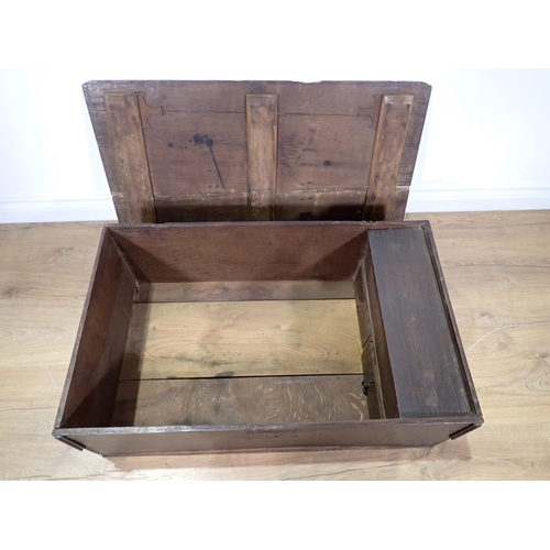 458 - An early 18th Century and later oak Box fitted with two internal drawers and candle box (hinges brok... 