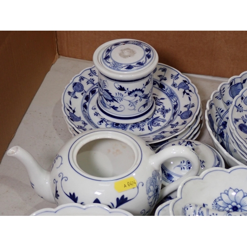 492 - A Continental blue and white Tea and Dinner service