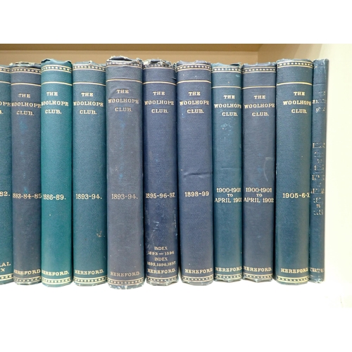 1 - Twenty nine bound volumes of Woolhope Club Transactions, various dates late 19th century to early 20... 