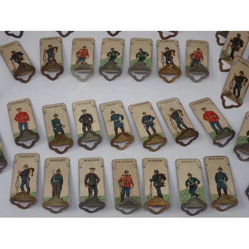 155 - A box of German card printed Soldiers on metal backing