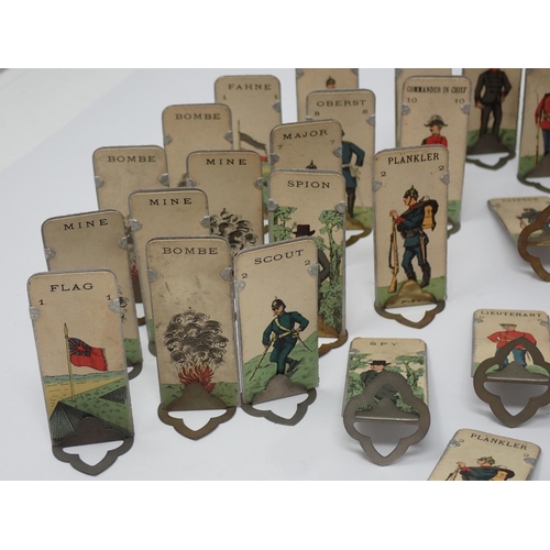 155 - A box of German card printed Soldiers on metal backing