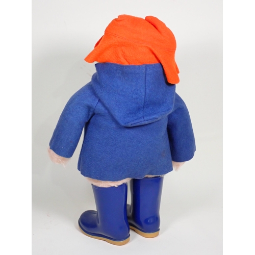 161 - A Paddington Bear Teddy Bear with orange hat, blue coat and wellies