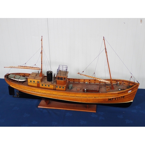 168 - A scratch built Model of an Admiralty MFV No.1174 'Elizabeth' 3ft L x 1ft 8in H